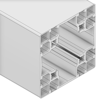 10-9090S4-0-12IN MODULAR SOLUTIONS EXTRUDED PROFILE 90MMX 90MM SMOOTH SIDES TEAR AWAY, CUT TO THE LENGTH OF 12 INCH
